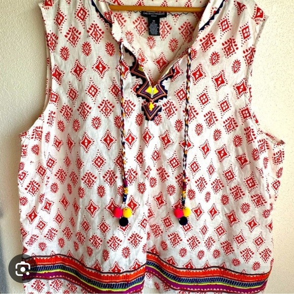 Chelsea & Theodore 100% linen sleeveless top. Size 1X EA004 - Picture 4 of 6